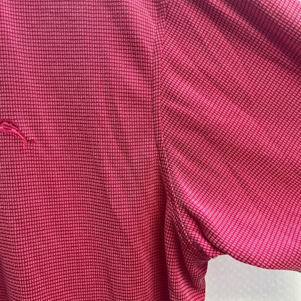 Tommy Bahama Mens Magenta Pink Waffle Knit Short Sleeve Polo Shirt Marlin Logo - Picture 3 of 8